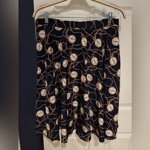 ModCloth full skirt with a fun vintage clock print